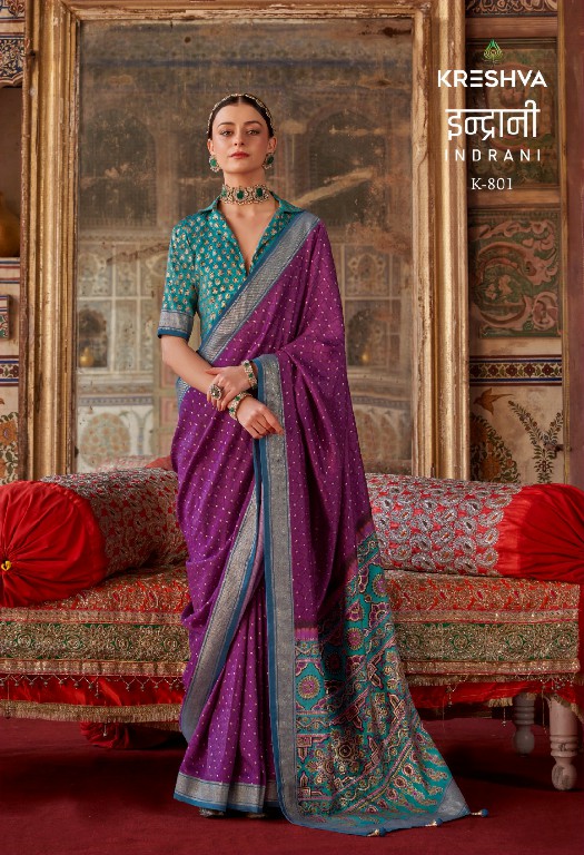 Kreshva Indrani Wholesale Super Pure Silk Party Wear Sarees Collection