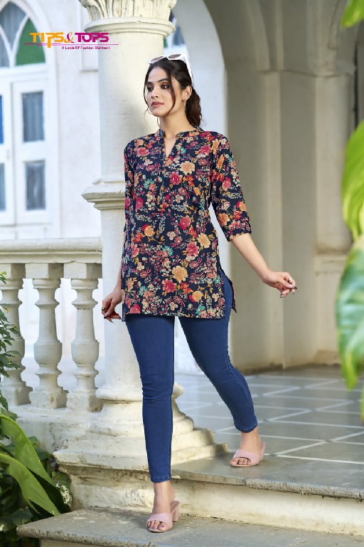 Tips And Tops Cotton Shorties Vol-6 Wholesale Premium Cotton Flex Print Short Tops