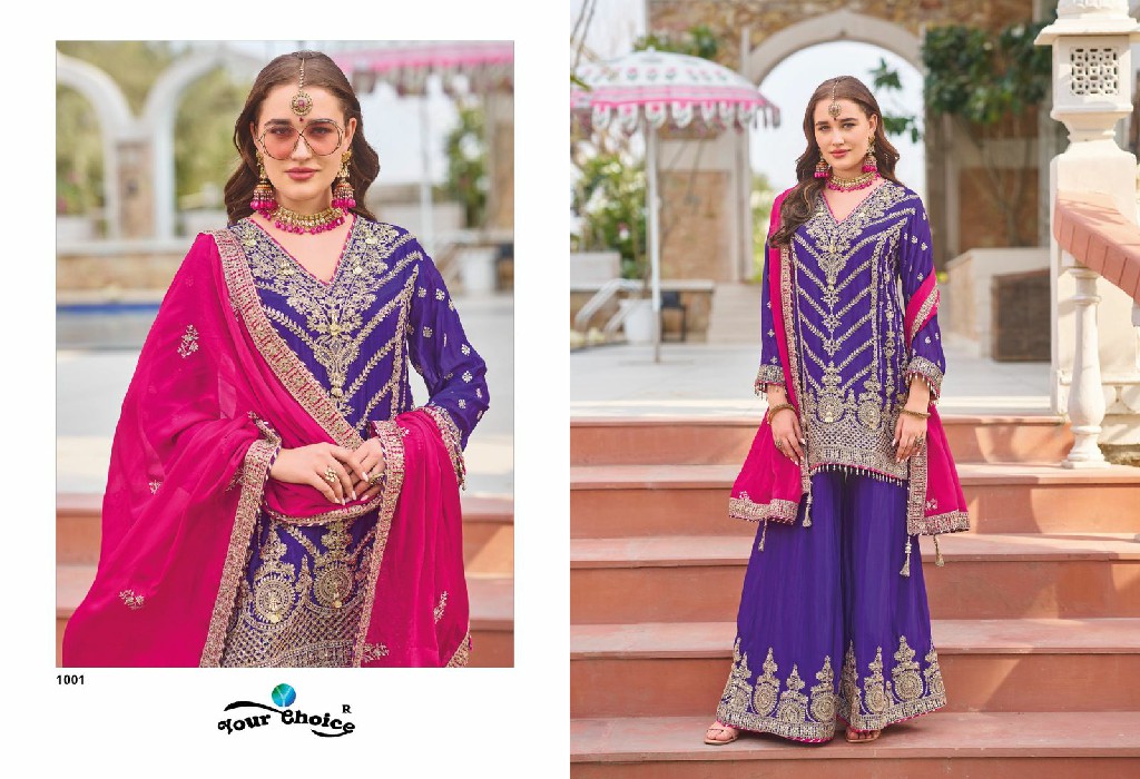 Your Choice Monalisa Wholesale Staight Sharara Free Size Stitched Suits