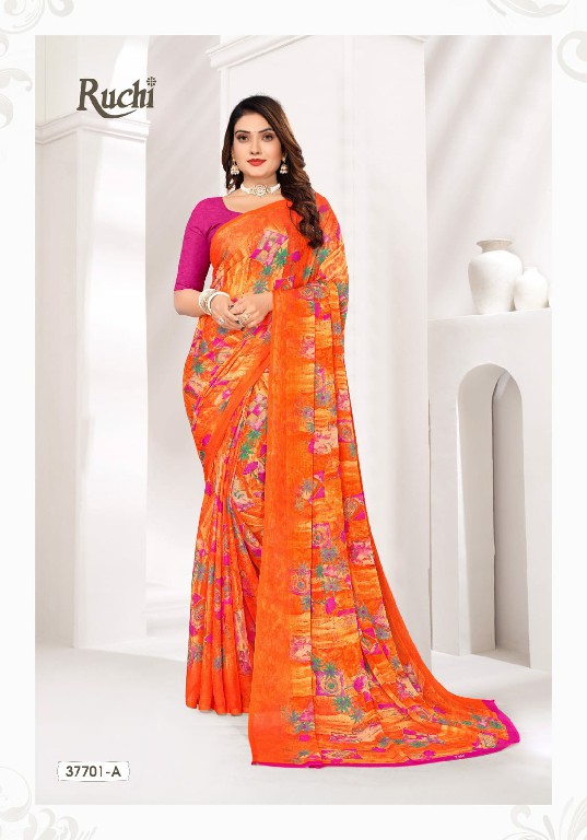 Ruchi Star Chiffon 177 Wholesale Chiffon Fabrics Printed Ethnic Sarees