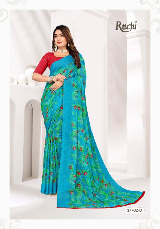 Ruchi Star Chiffon 177 Wholesale Chiffon Fabrics Printed Ethnic Sarees