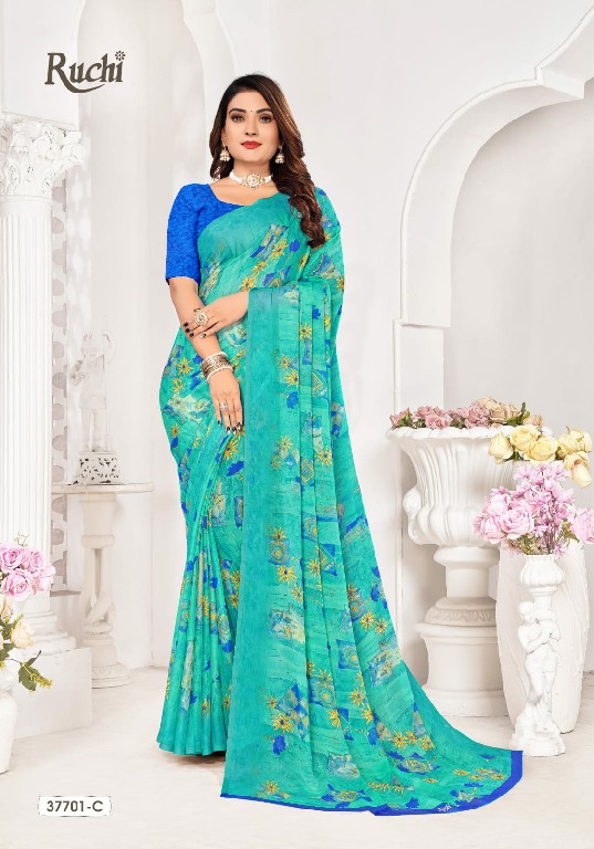 Ruchi Star Chiffon 177 Wholesale Chiffon Fabrics Printed Ethnic Sarees