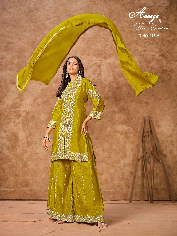 Twisha Aanaya By Dani Creations Vol-215 Wholesale Chinon Silk Designer Suits