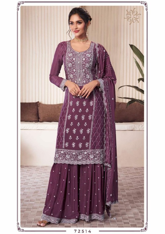 Vinay Kuleesh Syona Wholesale Thread Embroidery Chinon Sharara Pant Party Wear Suits