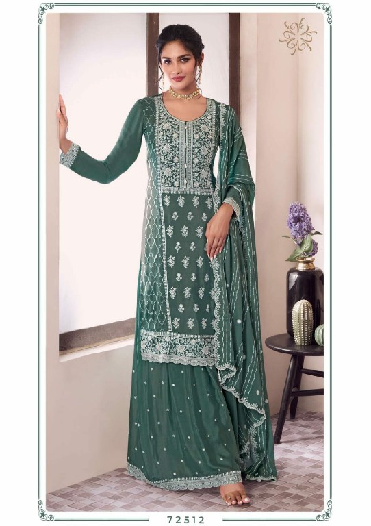 Vinay Kuleesh Syona Wholesale Thread Embroidery Chinon Sharara Pant Party Wear Suits