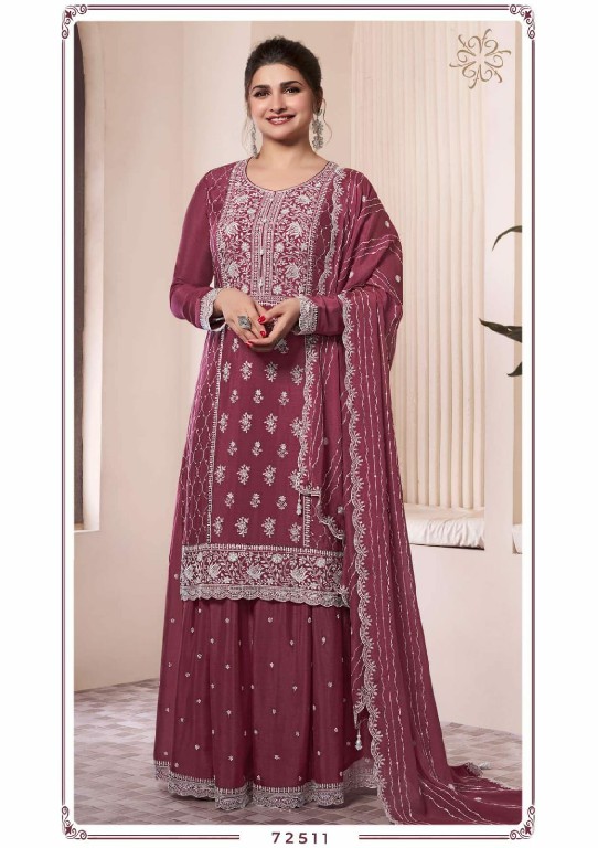 Vinay Kuleesh Syona Wholesale Thread Embroidery Chinon Sharara Pant Party Wear Suits