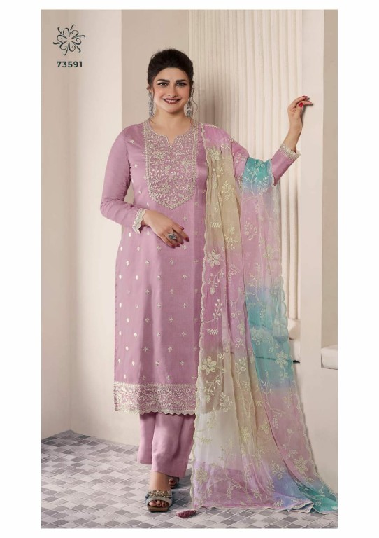 Vinay Kuleesh Ombre Wholesale Thread Emb Moonga Silk Straight Suits