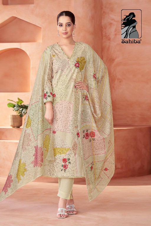 Sahiba Suvya Wholesale Pure Cotton Lawn With Hand Work Salwar Suits