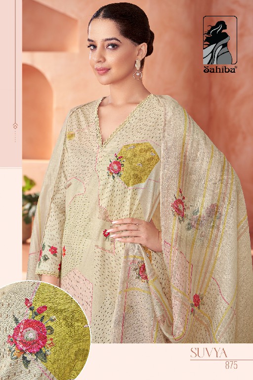 Sahiba Suvya Wholesale Pure Cotton Lawn With Hand Work Salwar Suits