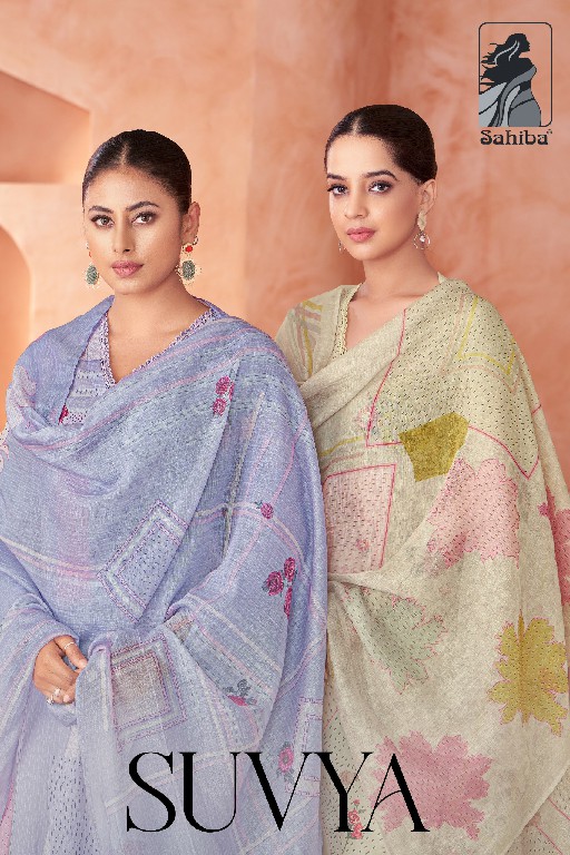 Sahiba Suvya Wholesale Pure Cotton Lawn With Hand Work Salwar Suits
