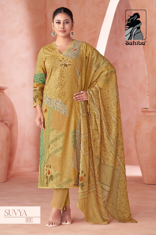 Sahiba Suvya Wholesale Pure Cotton Lawn With Hand Work Salwar Suits