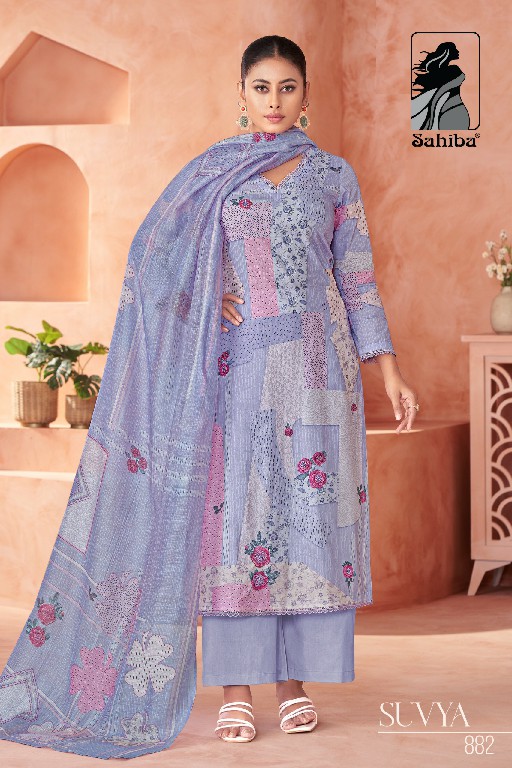 Sahiba Suvya Wholesale Pure Cotton Lawn With Hand Work Salwar Suits
