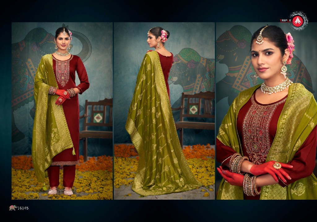 Triple AAA George Vol-2 Wholesale Jam Silk Cotton With Jarkan Work Dress Material