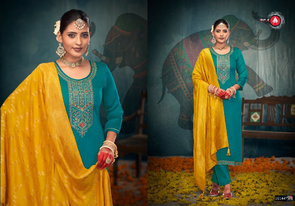 Triple AAA George Vol-2 Wholesale Jam Silk Cotton With Jarkan Work Dress Material