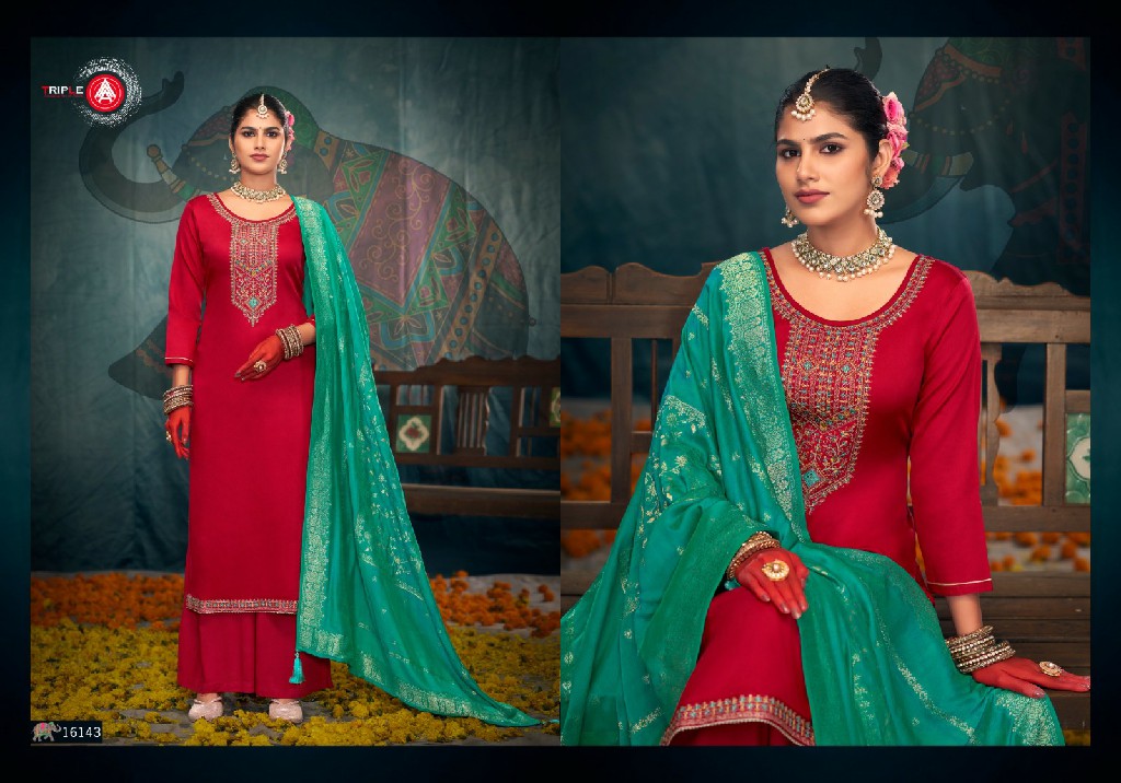 Triple AAA George Vol-2 Wholesale Jam Silk Cotton With Jarkan Work Dress Material