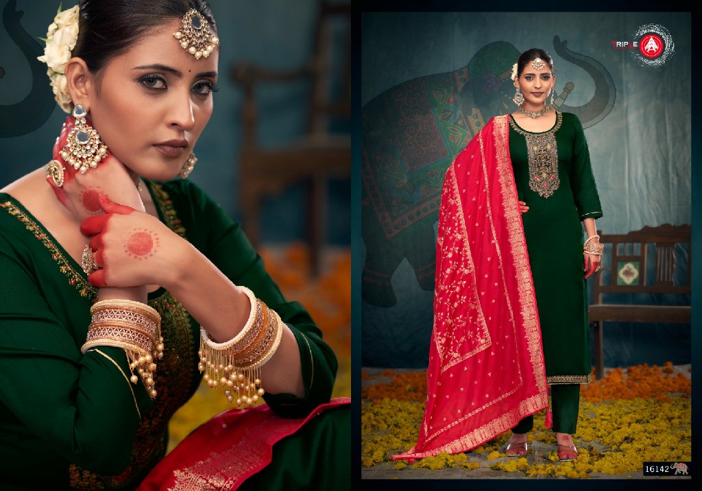 Triple AAA George Vol-2 Wholesale Jam Silk Cotton With Jarkan Work Dress Material