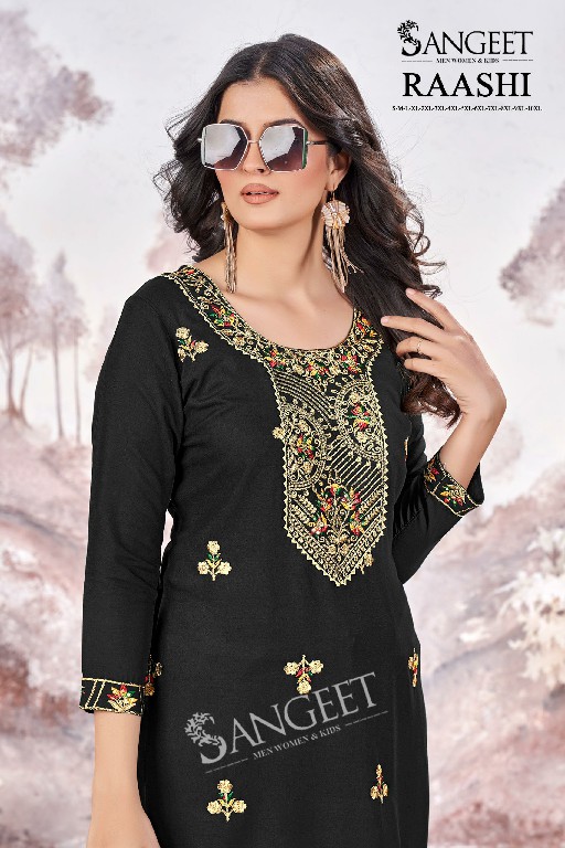 Sangeet Raashi Wholesale Rayon Fabrics Multi Sequence Work Long Kurtis