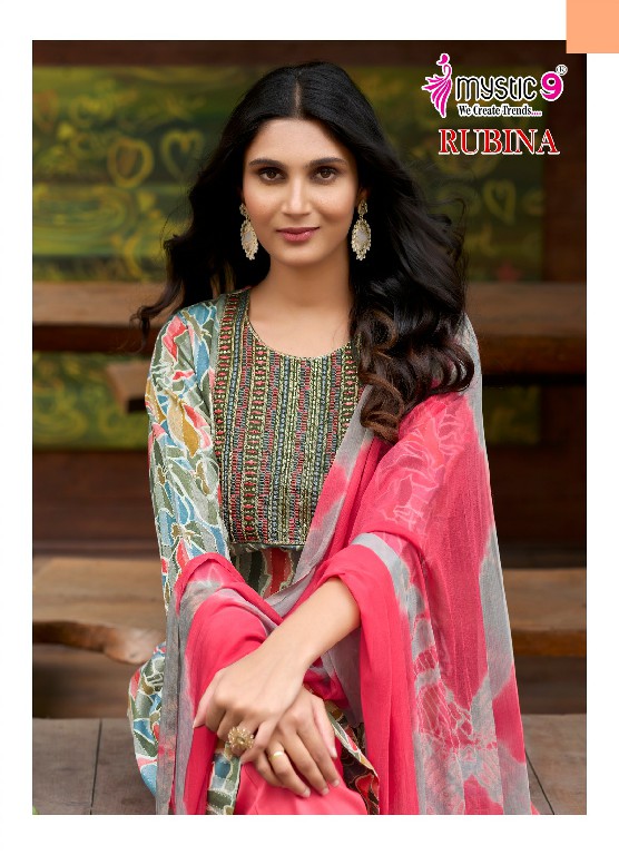 Mystic 9 Rubina Vol-7 Wholesale Straight Cut Kurti With Pant And Dupatta