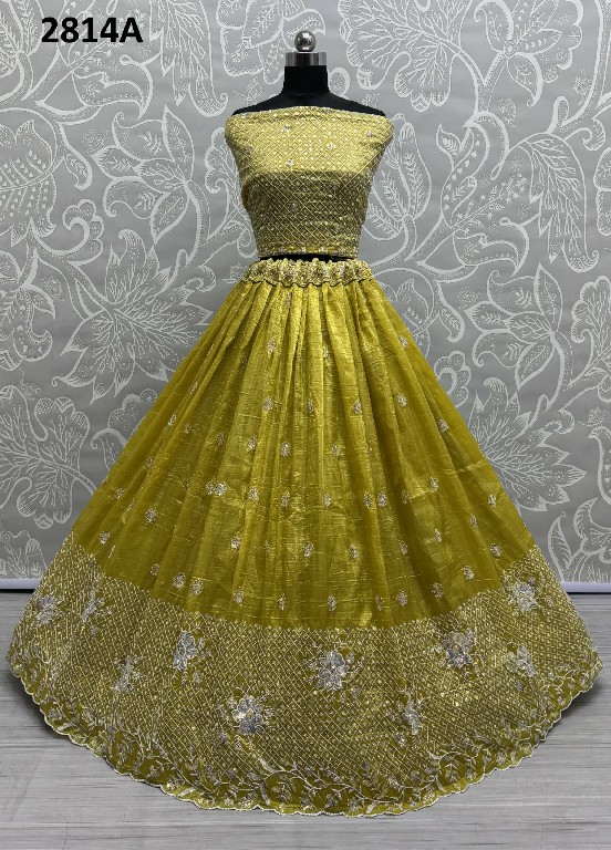 Anjani Art D.no 2814 Wholesale Gold Crush Fabrics Designer Lehenga Choli