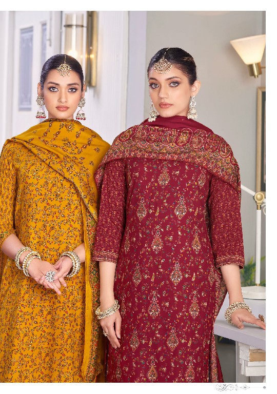 Alok Kantha Wholesale Heavy Viscose With Fancy Hand Work Dress Material