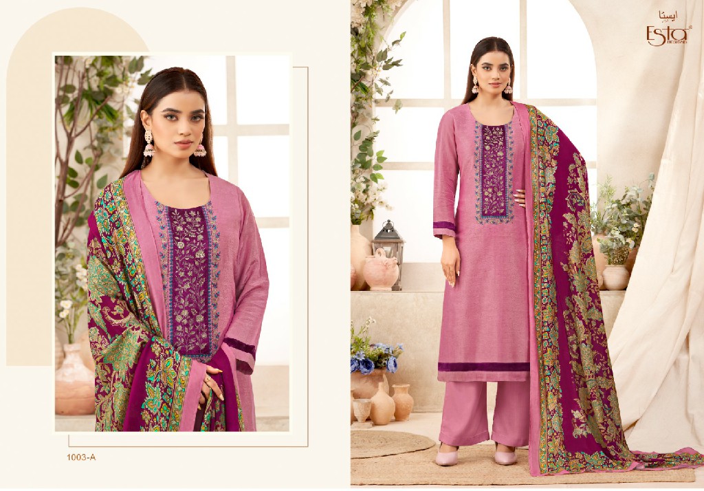 Esta Myra D.no 1003 Colour Wholesale Linen Tissue With Work Suits