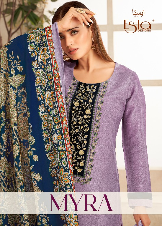 Esta Myra D.no 1003 Colour Wholesale Linen Tissue With Work Suits
