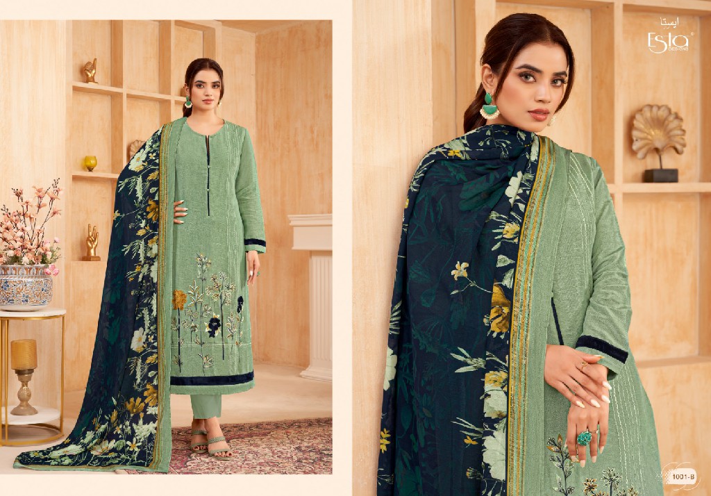 Esta Myra D.no 1001 Colour Wholesale Linen Tissue With Work Suits