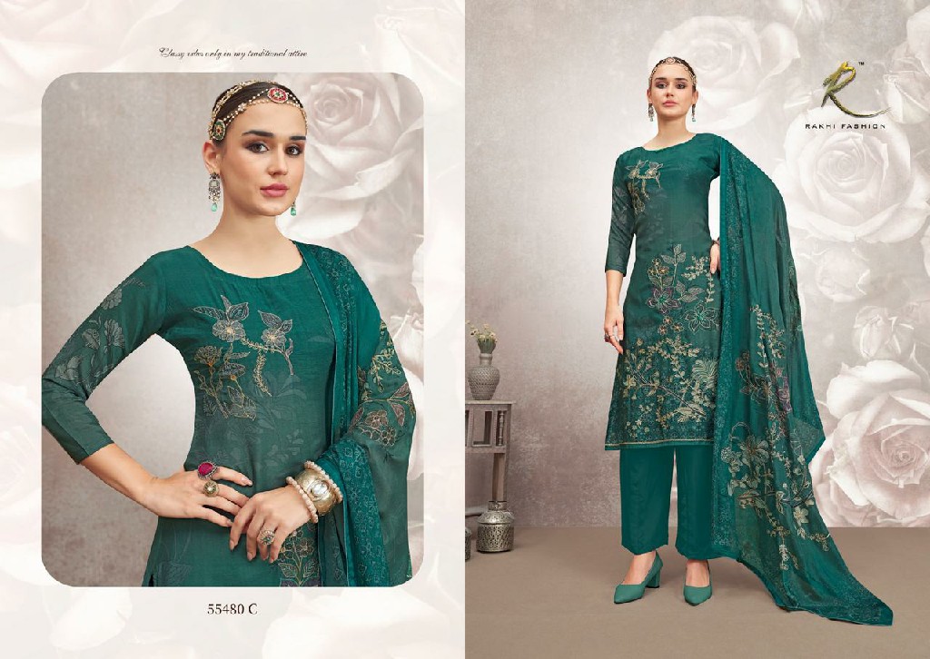 Rakhi Fashion Rasha Wholesale Pure Viscose Modal With Handwork And Swaroski Work Suits