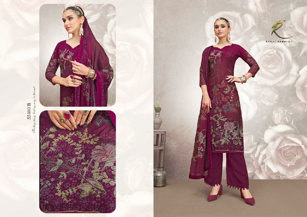 Rakhi Fashion Rasha Wholesale Pure Viscose Modal With Handwork And Swaroski Work Suits