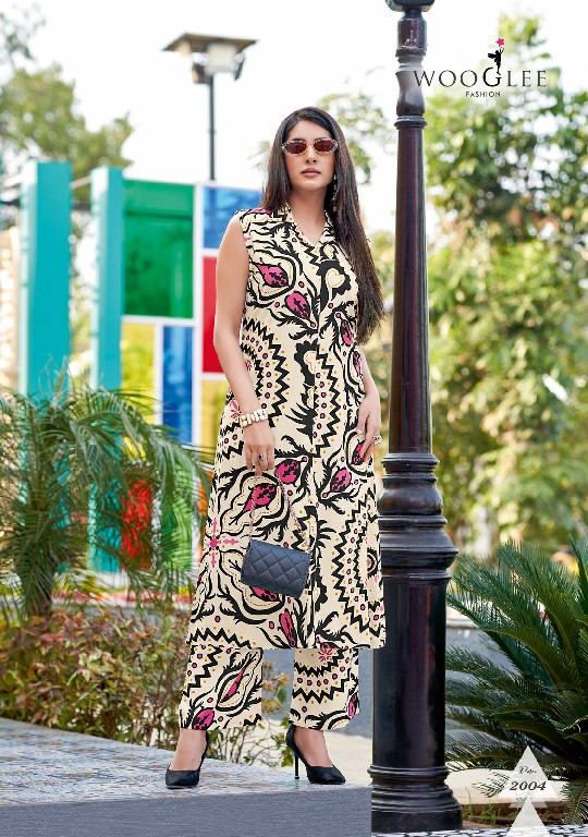 Wooglee Samiksha Wholesale Rayon Print Kurtis With Bottom