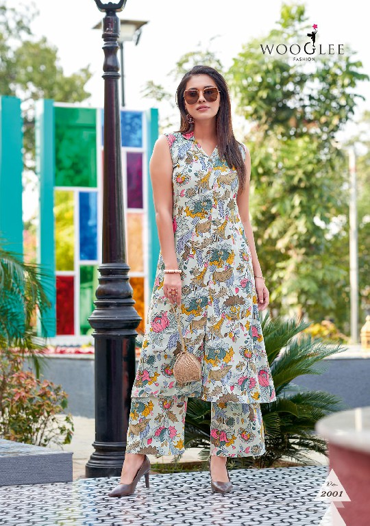 Wooglee Samiksha Wholesale Rayon Print Kurtis With Bottom