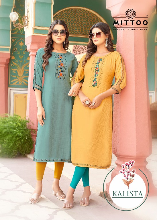 Mittoo Kalista Wholesale Heavy Reyon With Handwork Long Kurtis
