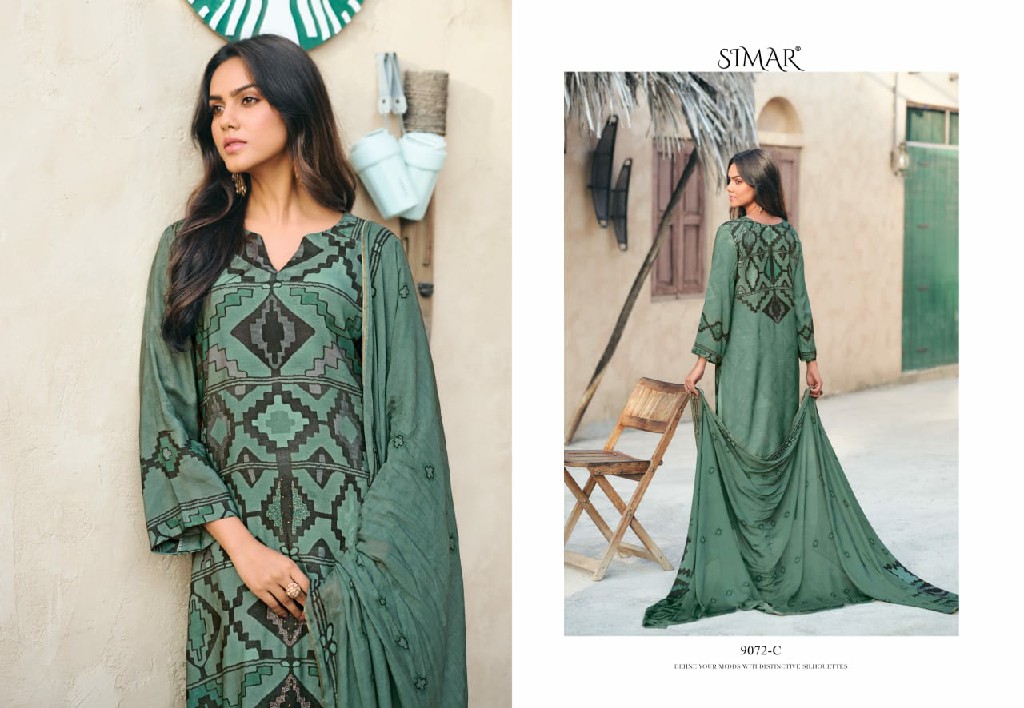 irha by glossy Simar popular design viscose muslin dress material
