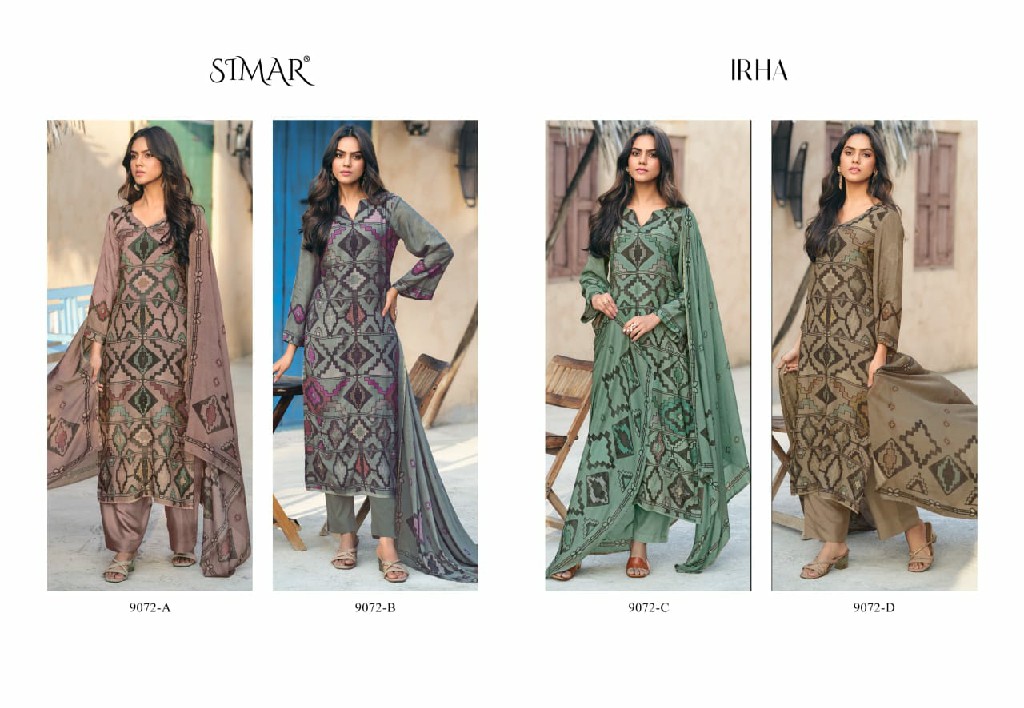 irha by glossy Simar popular design viscose muslin dress material