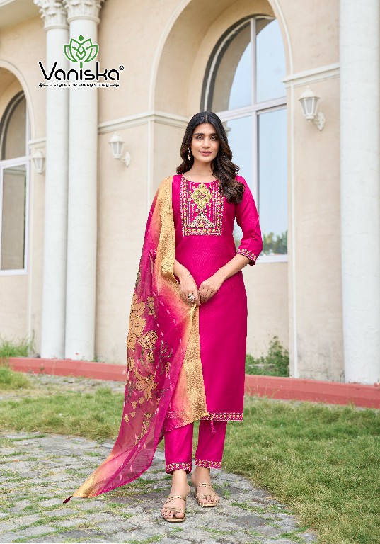 Vaniska Maharani Vol-1 Wholesale Straight Kurti With Pant And Dupatta
