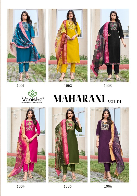 Vaniska Maharani Vol-1 Wholesale Straight Kurti With Pant And Dupatta