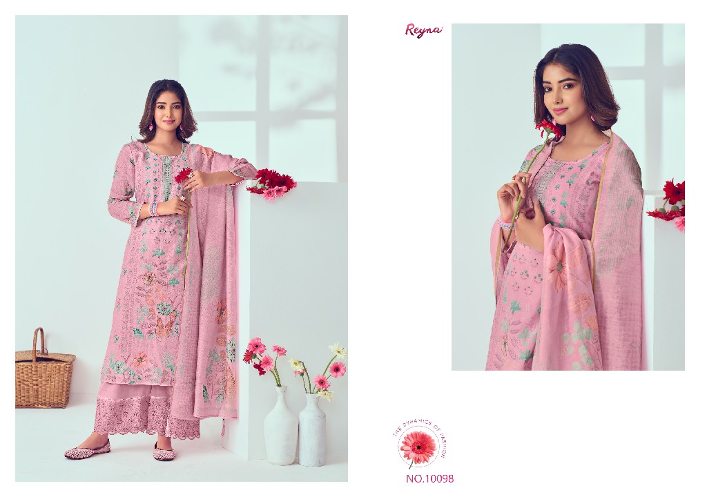 Reyna Preet Wholesale Pure Linen With Handwork On Neck Salwar Suits