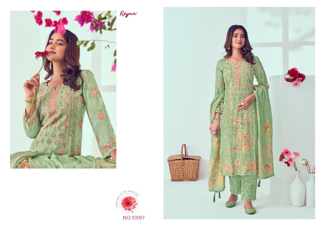 Reyna Preet Wholesale Pure Linen With Handwork On Neck Salwar Suits