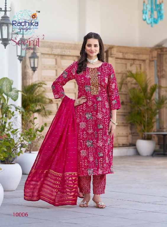 SEERAT VOL 10 BY RADHIKA LIFESTYLE FANCY STRAIGHT KURTI WITH PANT AND NAZNEEN DUPATTA
