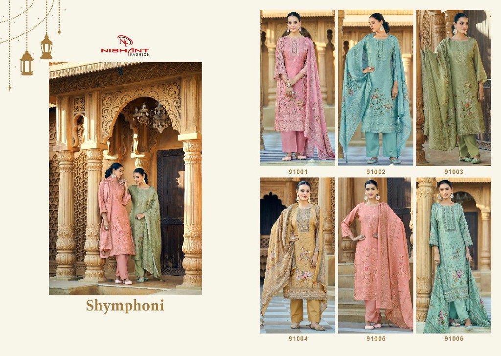 Nishant Shymphoni Wholesale Pure Viscose Simer With Handwork Dress Material