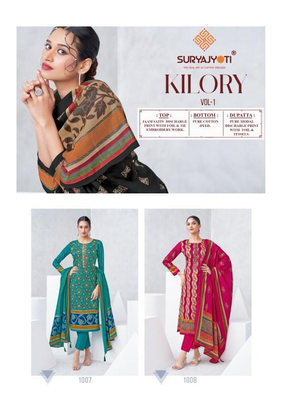 Suryajyoti launch kilory vol 1 zam satin unstitch suit for womens