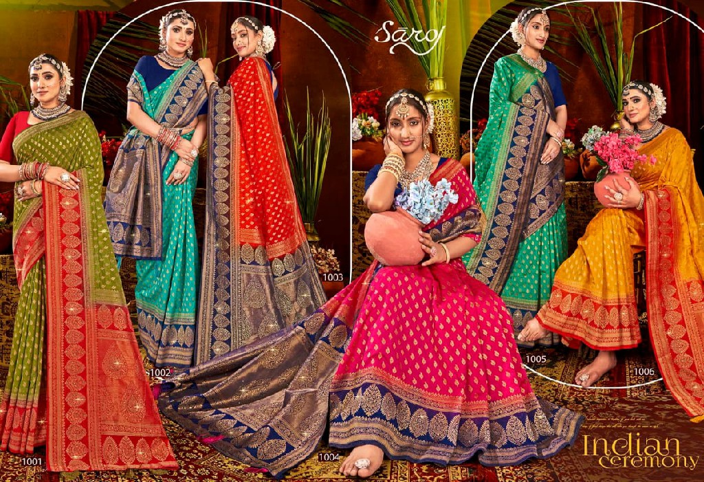 Saroj Prapti Dola Saroski Vol-4 Wholesale Soft Dola Silk With Swaroski Work Sarees