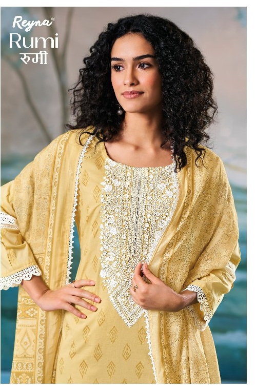 Reyna Rumi Wholesale Cotton Block Print With Embroidery Salwar Suits