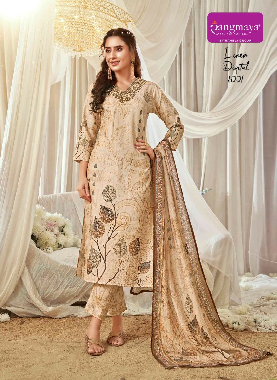 Rangmaya Linen Digital Wholesale Kurti With Pant And Dupatta