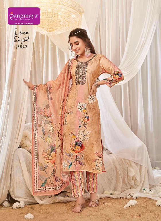Rangmaya Linen Digital Wholesale Kurti With Pant And Dupatta