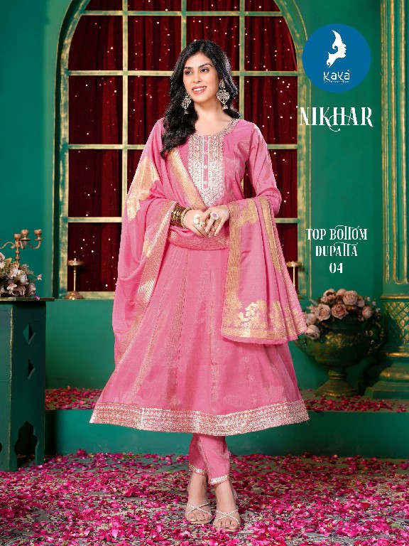 Kaya Nikhar Wholesale 3 Piece Anarkali With Work Concept Suits