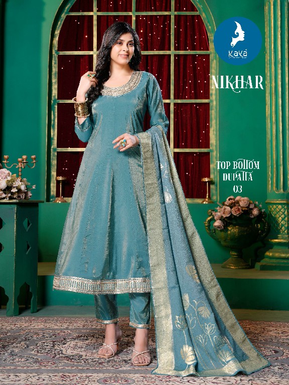 Kaya Nikhar Wholesale 3 Piece Anarkali With Work Concept Suits