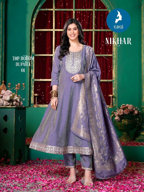 Kaya Nikhar Wholesale 3 Piece Anarkali With Work Concept Suits