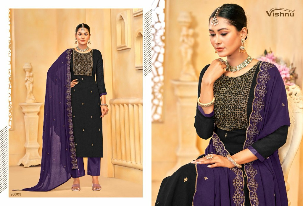 vishnu rehnuma rangoli silk crush elegant style dress material
