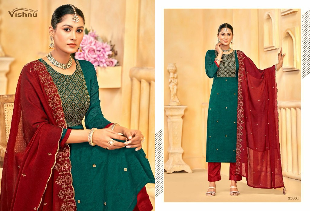vishnu rehnuma rangoli silk crush elegant style dress material